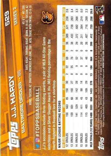 2017 Topps #529 J.J. Hardy NM-MT Orioles ID:4887 - Baseball Card Single