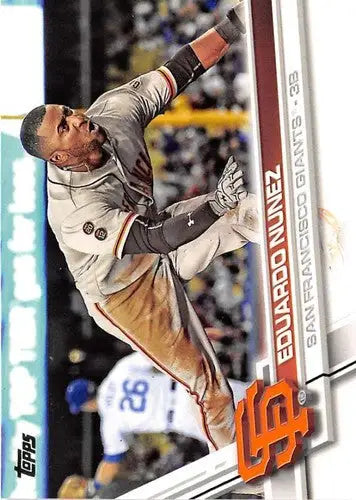 Original gloss Eduardo Nunez NM-MT baseball card from 2017 Topps #532 Giants