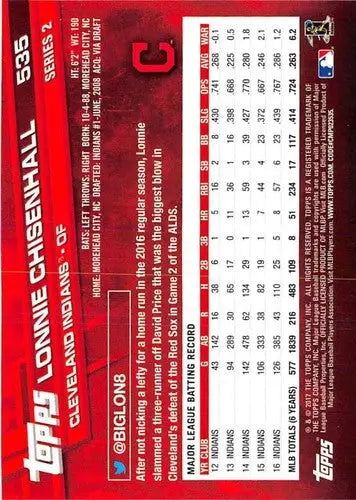2017 Topps #535 Lonnie Chisenhall NM-MT Indians - Baseball Card Single