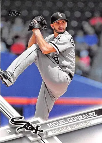 Original gloss baseball card of Miguel Gonzalez from White Sox 2017 Topps series