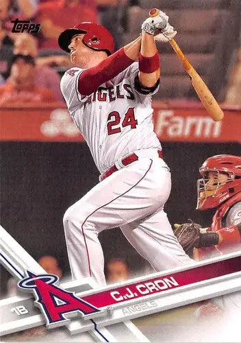 2017 Topps C.J. Cron NM-MT Angels baseball card featuring original gloss and simply sandoval