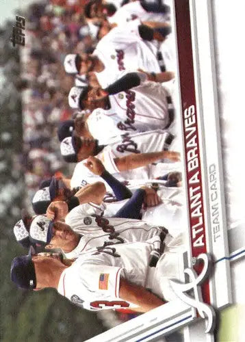 Atlanta Braves team card from 2017 Topps #572 showcasing original gloss sports cards