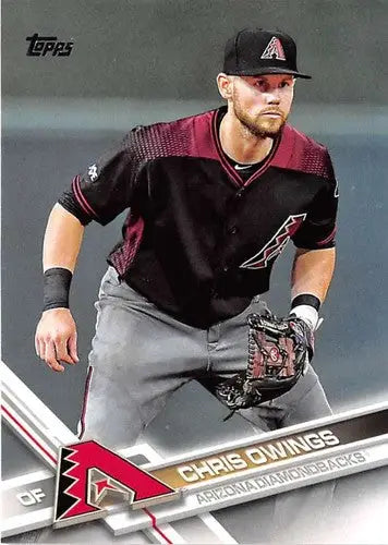 Baseball card featuring Chris Owings with original gloss from 2017 Topps NM-MT