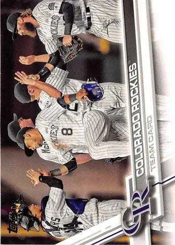 Original gloss 2017 Topps #583 Colorado Rockies baseball card featuring Simply Sandoval