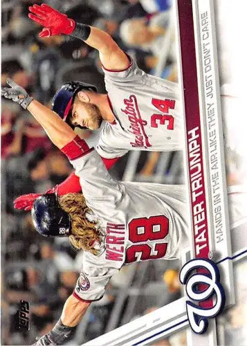 Baseball card featuring Bryce Harper and Jayson Werth from 2017 Topps Tater Triumph with original gloss