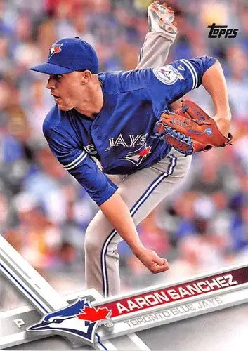2017 Topps Aaron Sanchez Blue Jays baseball card with original gloss NM-MT style