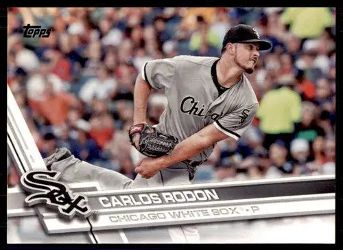 Baseball card of Carlos Rodon White Sox with original gloss from 2017 Topps