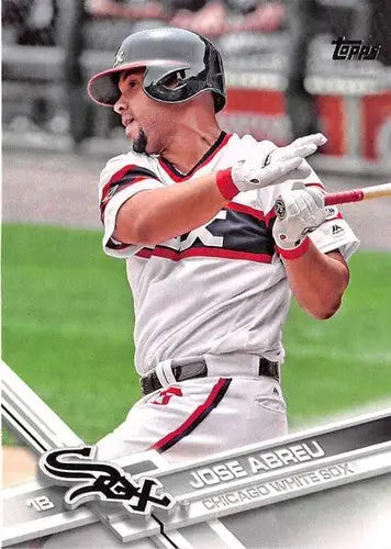 Original gloss Baseball card featuring Jose Abreu from 2017 Topps #593 White Sox