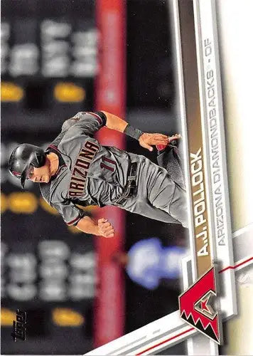 Original gloss 2017 Topps A.J. Pollock baseball card from Simply Sandoval sports cards collection