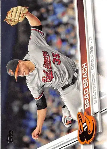2017 Topps Brad Brach baseball card Orioles sports card with original gloss NM-MT