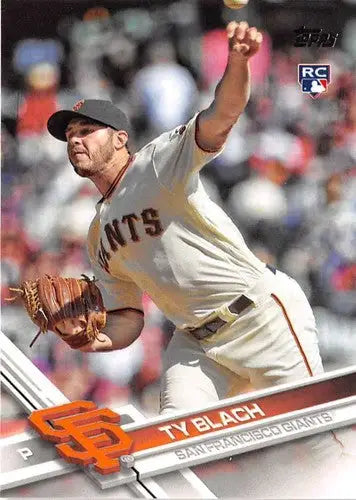 Original gloss Ty Blach baseball card 2017 Topps #625 NM-MT RC Rookie Giants