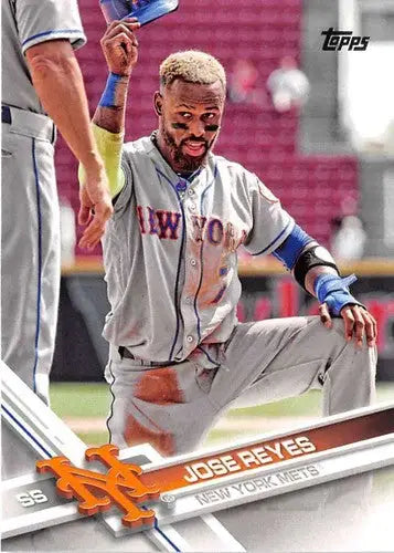 Original gloss Jose Reyes baseball card 2017 Topps NM-MT Mets ID 4891
