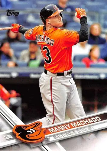 Original gloss 2017 Topps Manny Machado baseball card NM-MT Orioles ID 1708