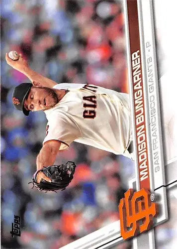 Original gloss baseball card of Madison Bumgarner NM-MT from 2017 Topps Giants