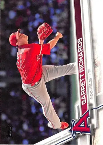 Original gloss baseball card featuring Garrett Richards NM-MT from 2017 Topps #655