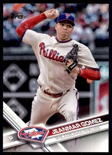 Baseball card of Jeanmar Gomez with original gloss from 2017 Topps series