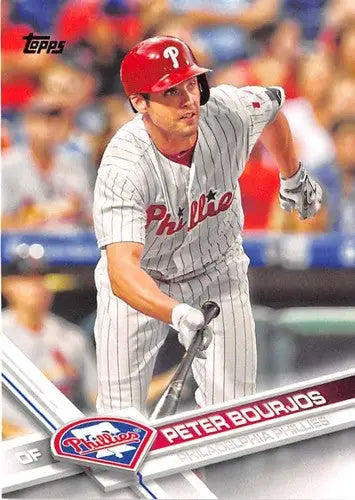 Original gloss Baseball card featuring Peter Bourjos from 2017 Topps #661 Phillies