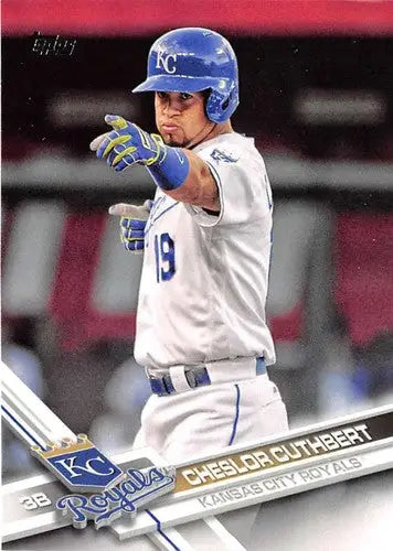 2017 Topps Cheslor Cuthbert baseball card with original gloss NM-MT Royals ID 1712