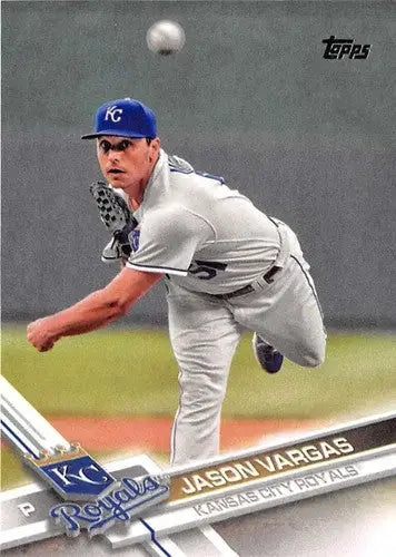 2017 Topps Jason Vargas Royals baseball card with original gloss and simple Sandoval details