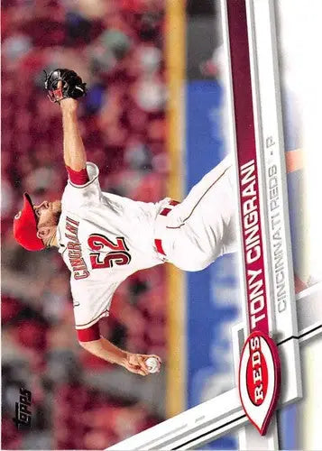 Original gloss baseball card of Tony Cingrani NM-MT from 2017 Topps Reds series