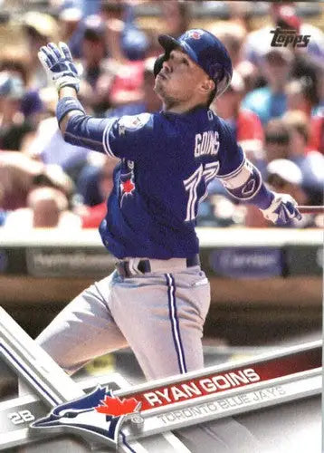 2017 Topps Ryan Goins baseball card with original gloss featuring Blue Jays player