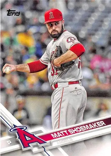 2017 Topps Matt Shoemaker baseball card with original gloss perfectly preserved, NM-MT Angels