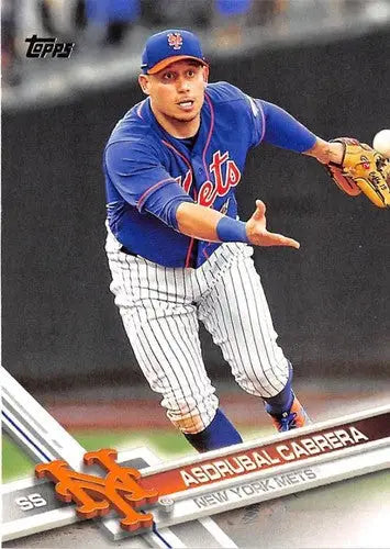 Original gloss Asdrubal Cabrera baseball card 2017 Topps NM-MT Mets ID 3664