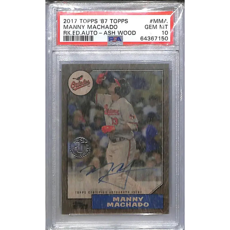 2017 Topps ’87 Topps 30th Anniversary #1987A-MMA Manny Machado PSA 10 GEM MINT Auto 5/5 Baltimore Orioles - Baseball