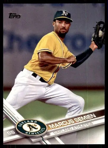 Original gloss Marcus Semien baseball card 2017 Topps #97 Marcus Semien NM-MT Athletics