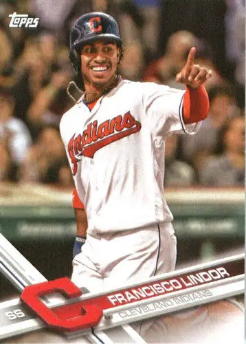 Original gloss Francisco Lindor baseball card from Topps American League Standouts series