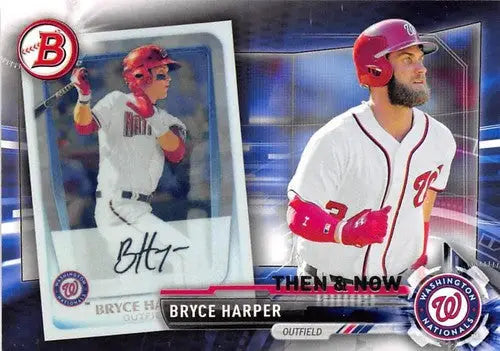 Original gloss Bryce Harper baseball card from 2017 Topps Bowman Then and Now