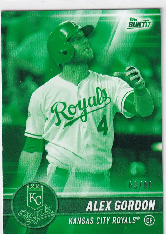 2017 TOPPS BUNT #141 ALEX GORDON GREEN 63/99- KANSAS CITY ROYALS - Baseball Card Single