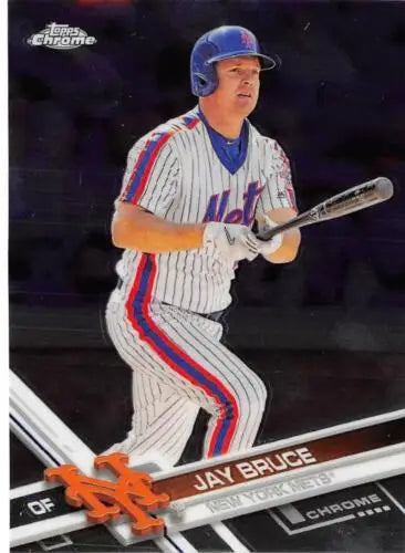 Jay Bruce baseball card from 2017 Topps Chrome original gloss Mets NM-MT condition