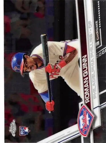 Roman Quinn baseball card from 2017 Topps Chrome showing original gloss rookie appeal
