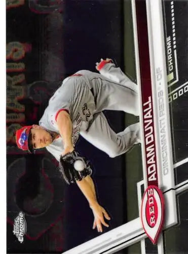 Adam Duvall baseball card 2017 Topps Chrome #174 original gloss Reds collectible