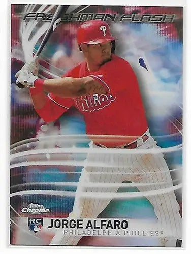 Jorge Alfaro baseball card from 2017 Topps Chrome Freshman Flash with original gloss