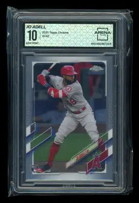 2017 Topps Chrome Jo Adell #142 RC Baseball Arena Club 10 - Baseball Card Single