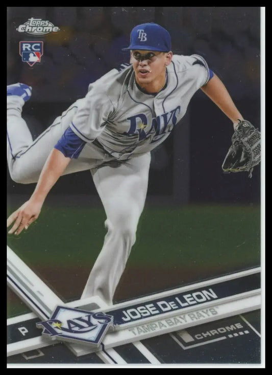 2017 Topps Chrome Jose De Leon RC 77 Tampa Bay Rays NM - Baseball Card Single