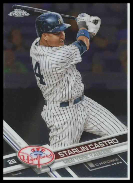2017 Topps Chrome Starlin Castro 69 New York Yankees NM - Baseball Card Single