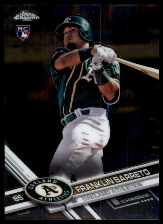 2017 Topps Chrome Update Franklin Barreto RC HMT55 Oakland Athletics NM - Baseball Card Single