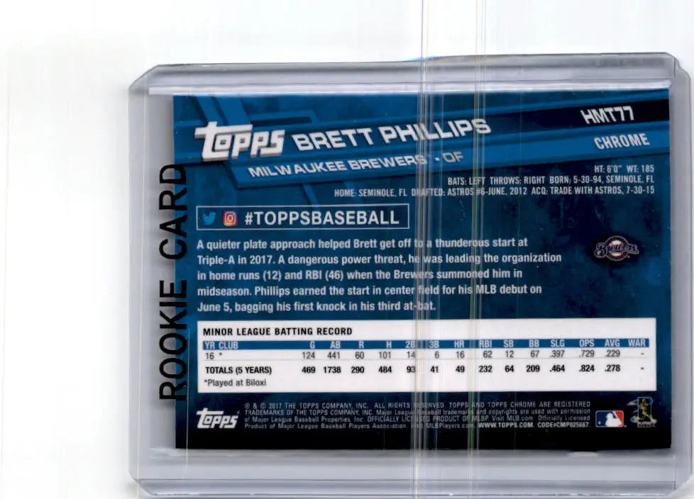 2017 Topps Chrome Update #HMT77 Brett Phillips - Baseball Card Single