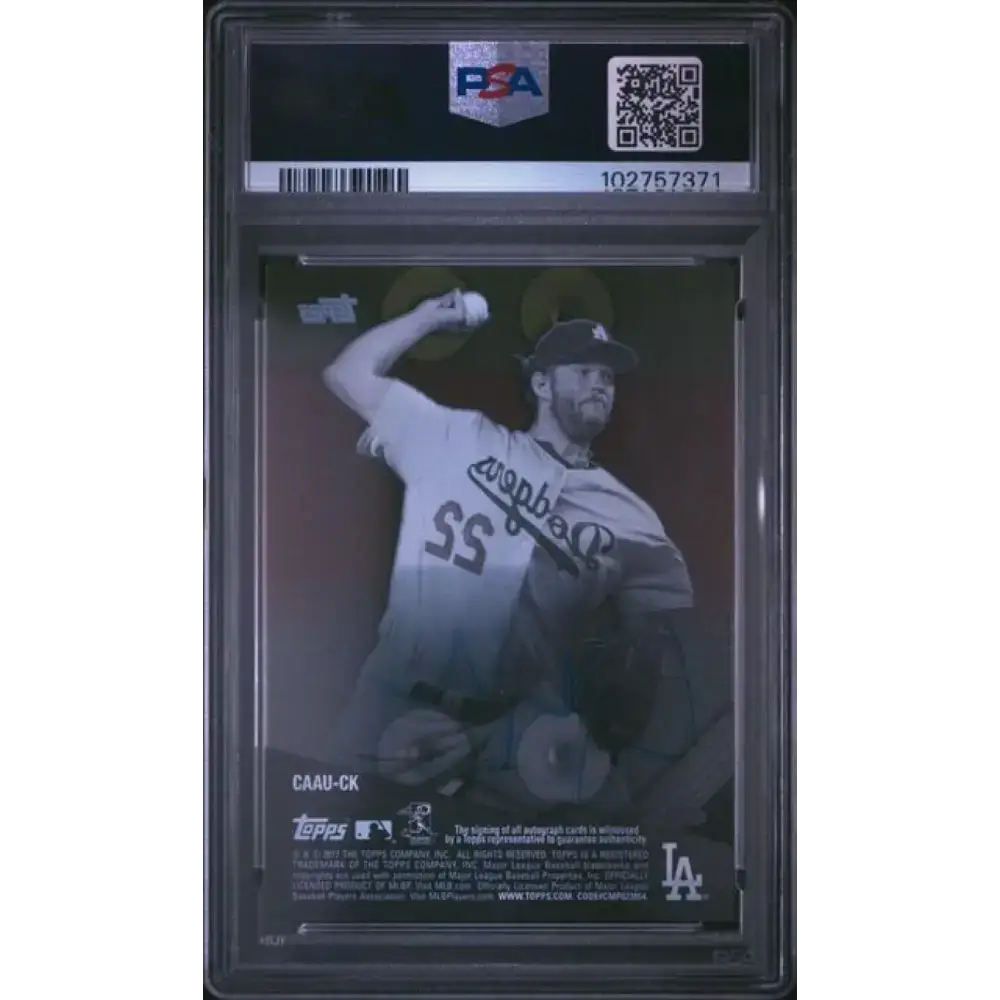 2017 Topps Clearly Authentic #CAAU-CK Clayton Kershaw PSA 9 MINT Auto Los Angeles Dodgers Baseball Card - Baseball Card