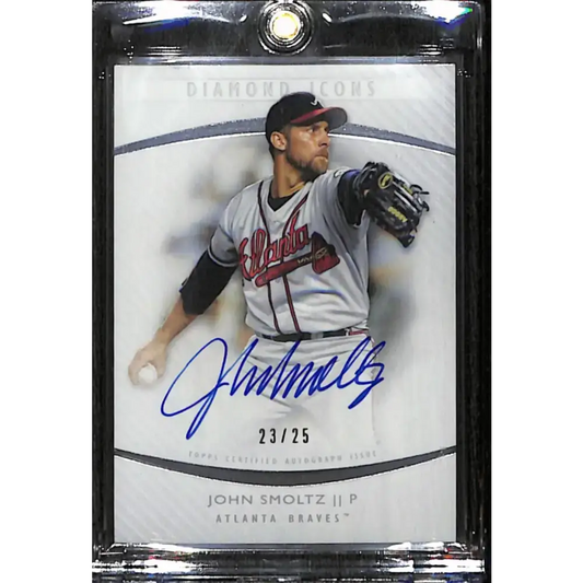 2017 Topps Diamond Icons #AU-JS John Smoltz NM-MT Auto 23/25 Atlanta Braves Baseball Card - Baseball Card Single