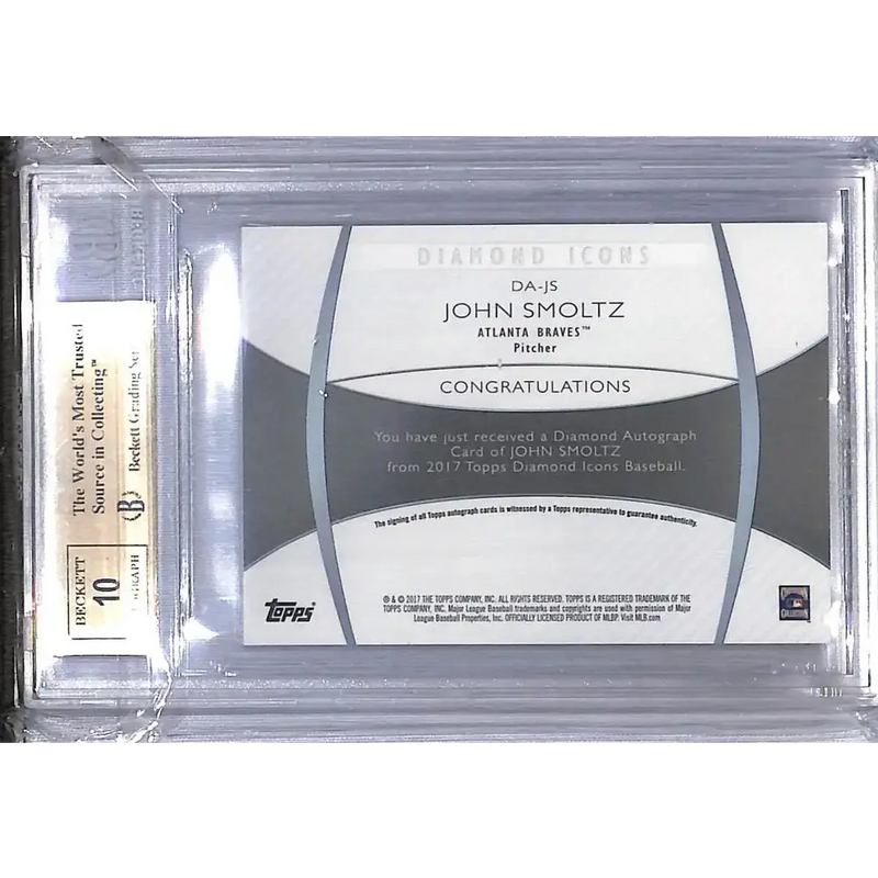 2017 Topps Diamond Icons #DA-JS John Smoltz BGS 9.5 Gem Mint Auto 13/25 Atlanta Braves - Baseball Card Single