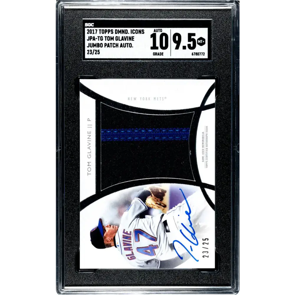 2017 Topps Diamond Icons Jumbo #JPA-TG Tom Glavine SGC 9.5 MINT+ MEM Auto 23/25 New York Mets Baseball Card - Baseball