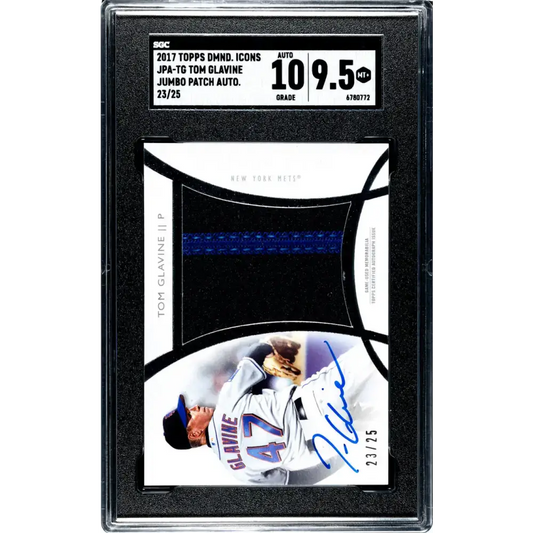 2017 Topps Diamond Icons Jumbo #JPA-TG Tom Glavine SGC 9.5 MINT+ MEM Auto 23/25 New York Mets Baseball Card - Baseball