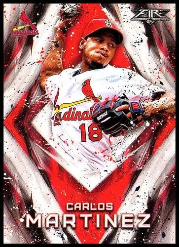 Carlos Martinez baseball card with original gloss, NM-MT condition from 2017 Topps Fire