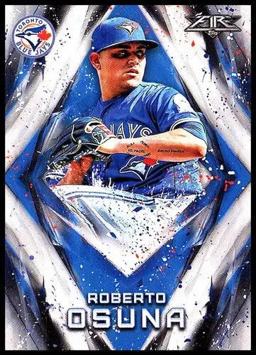 Roberto Osuna Blue Jays baseball card from 2017 Topps Fire with original gloss