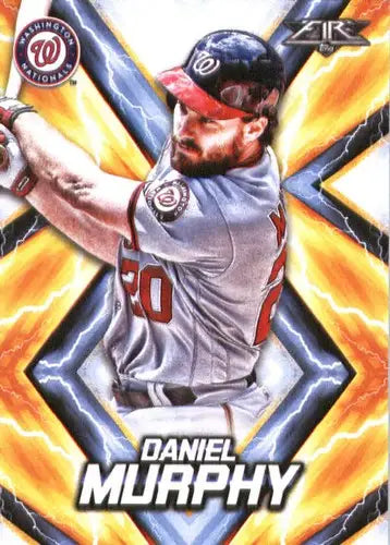 Daniel Murphy baseball card with original gloss from 2017 Topps Fire #23 Nationals