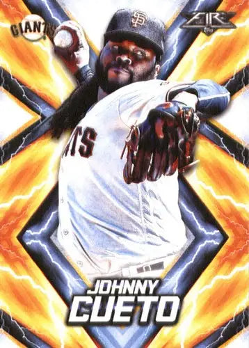 Johnny Cueto baseball card with original gloss from 2017 Topps Fire NM-MT Giants